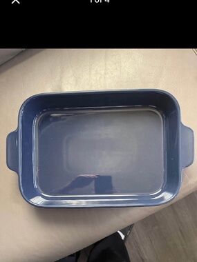 Blue Ceramic Rectangular Baking Dish with Handles